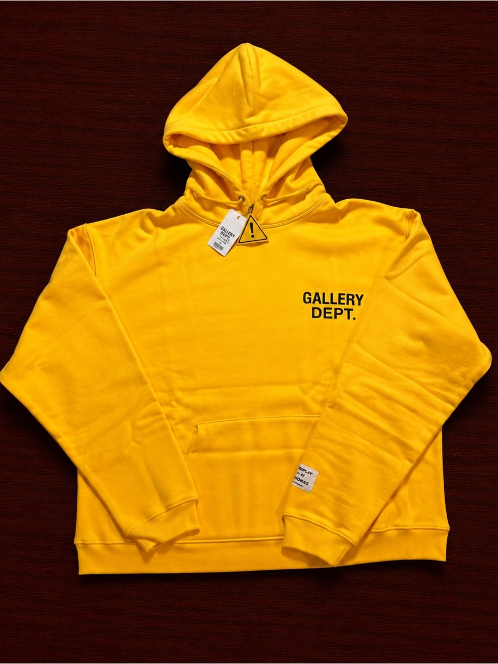 Gallery Dept Yellow Crewneck Hoodie with Chest Logo
